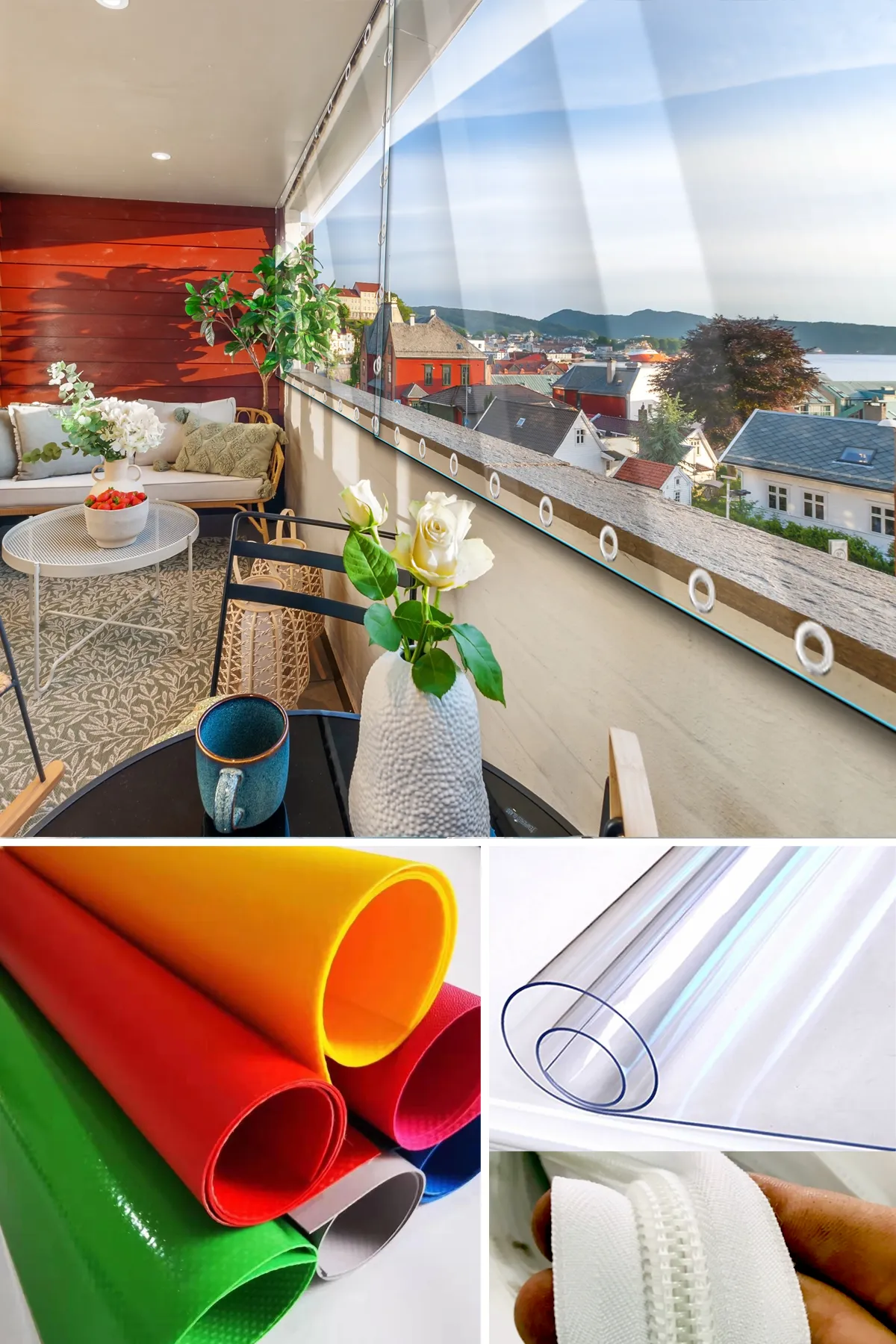 Şeffaf Su Geçirmez Balkon Brandası